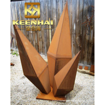 Red Rusting Corten Steel Sculpture Statues (KH-CS-58)